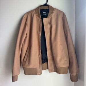 Zara Camel Bomber Jacket
